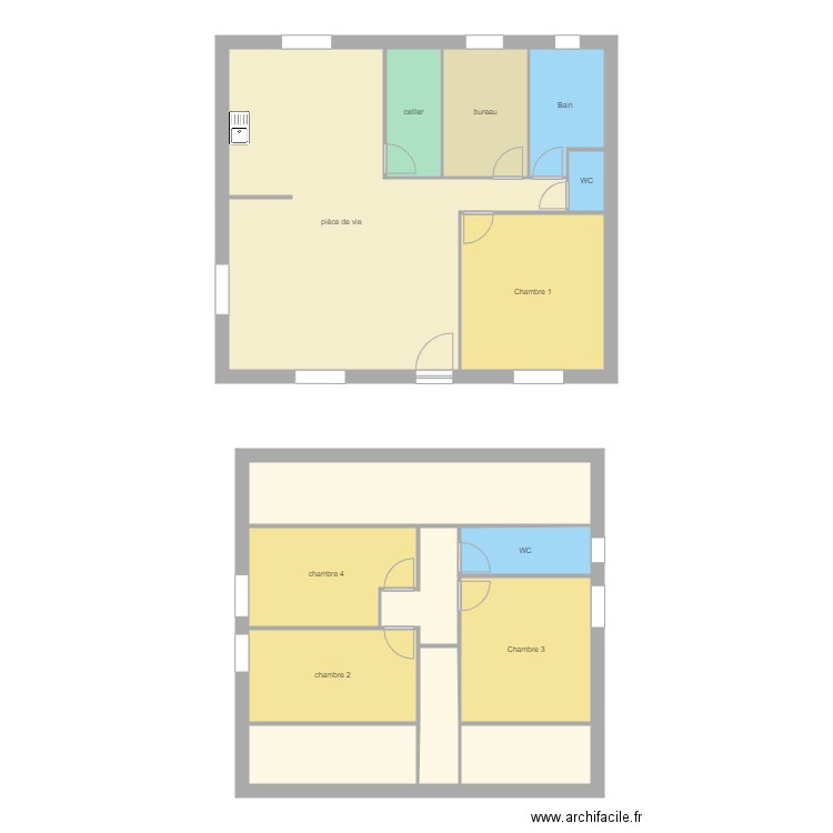 EMMIE 90 4 CHAMBRES ET BUREAU. Plan de 0 pièce et 0 m2