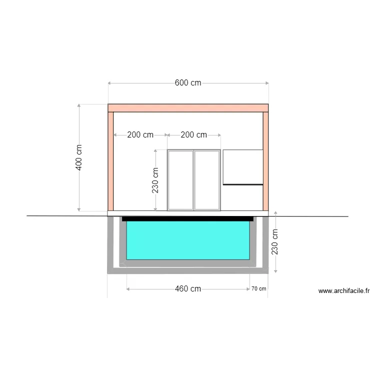 Plan de façade avec cave. Plan de Plan de façade avec cave. Plan de