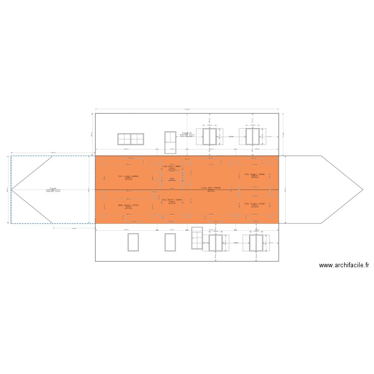 CA_TFEv4_façades. Plan de 8 pièces et 76 m2
