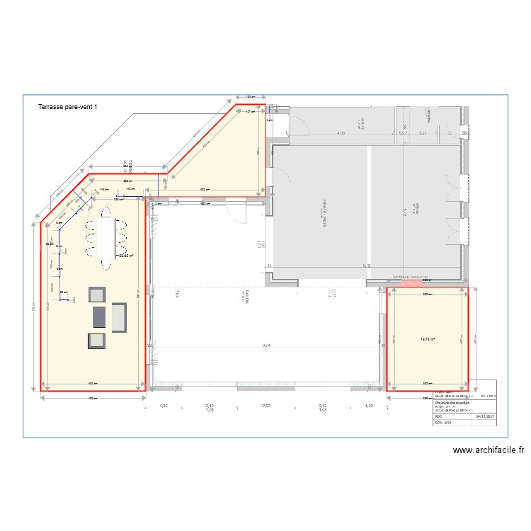 Terrasse pare vent 1. Plan de 0 pièce et 0 m2