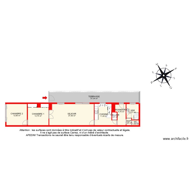 BI 8153 EF. Plan de 13 pièces et 107 m2