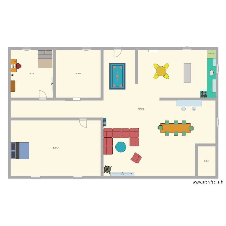 Maison alexis. Plan de 5 pièces et 292 m2