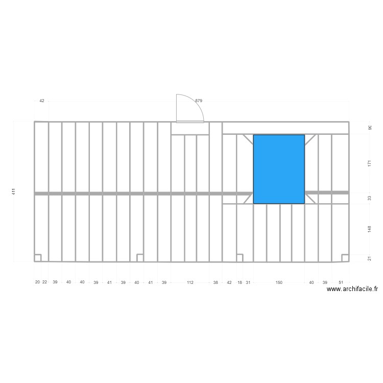 toiture laurent. Plan de 44 pièces et 36 m2