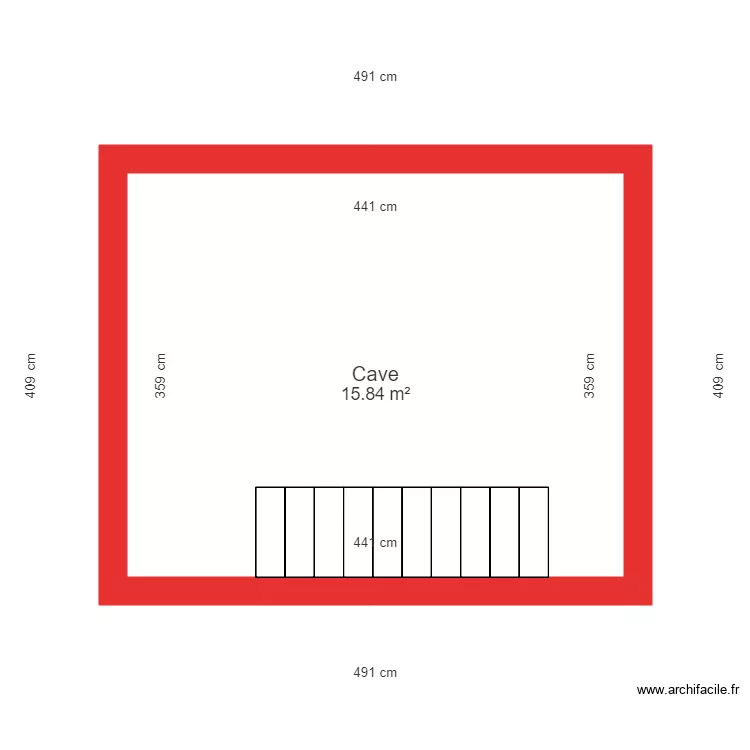 BI 1669 cave cot&eacute; . Plan de 