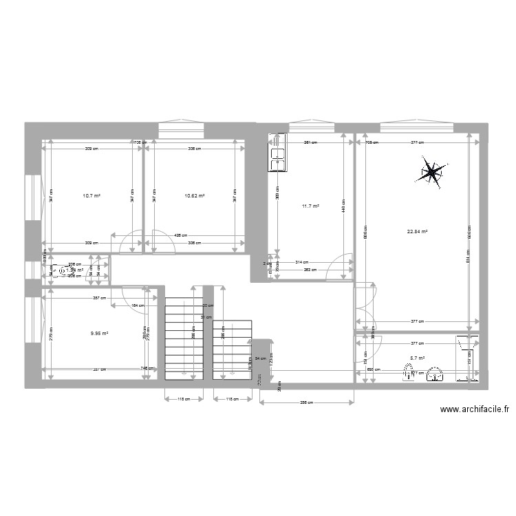 actuel appart 1 et 2. Plan de 0 pièce et 0 m2