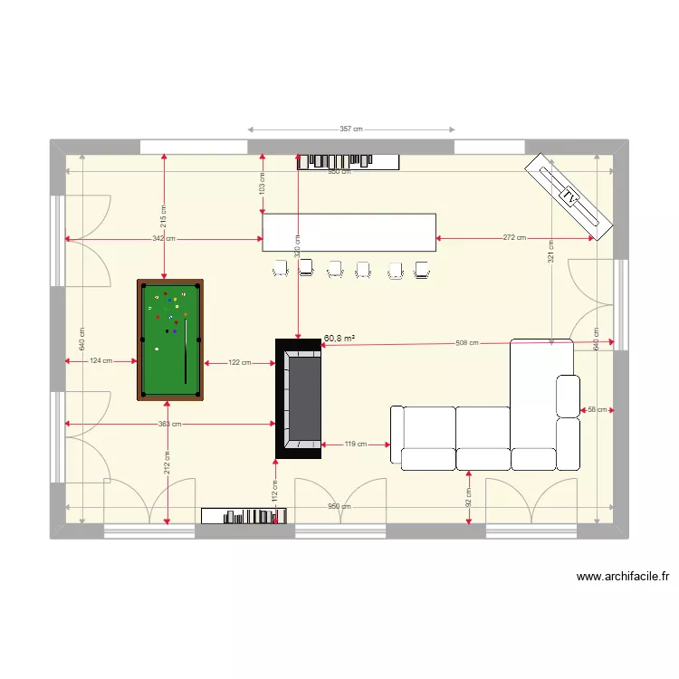salon maison. Plan de 