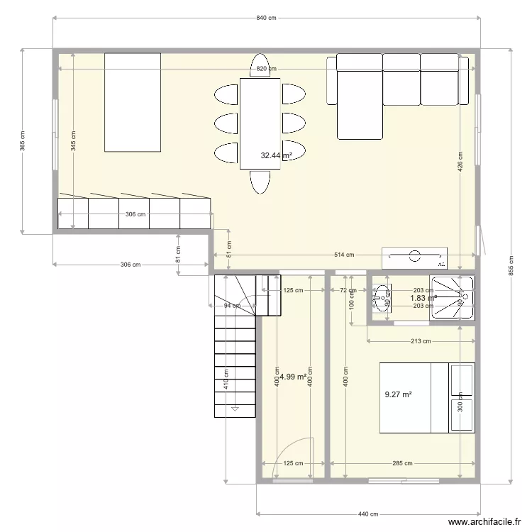 rdc st cyp avec chambre. Plan de 