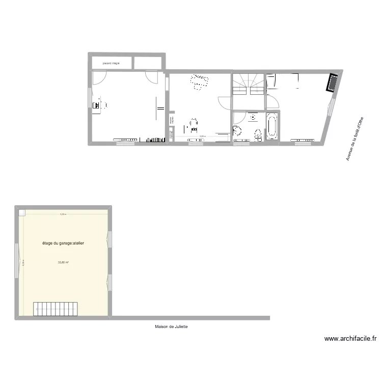 PLAN SEPT 1er &eacute;tage pour m&eacute;trage. Plan de 