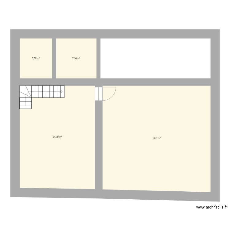 faiencerie. Plan de 4 pièces et 99 m2