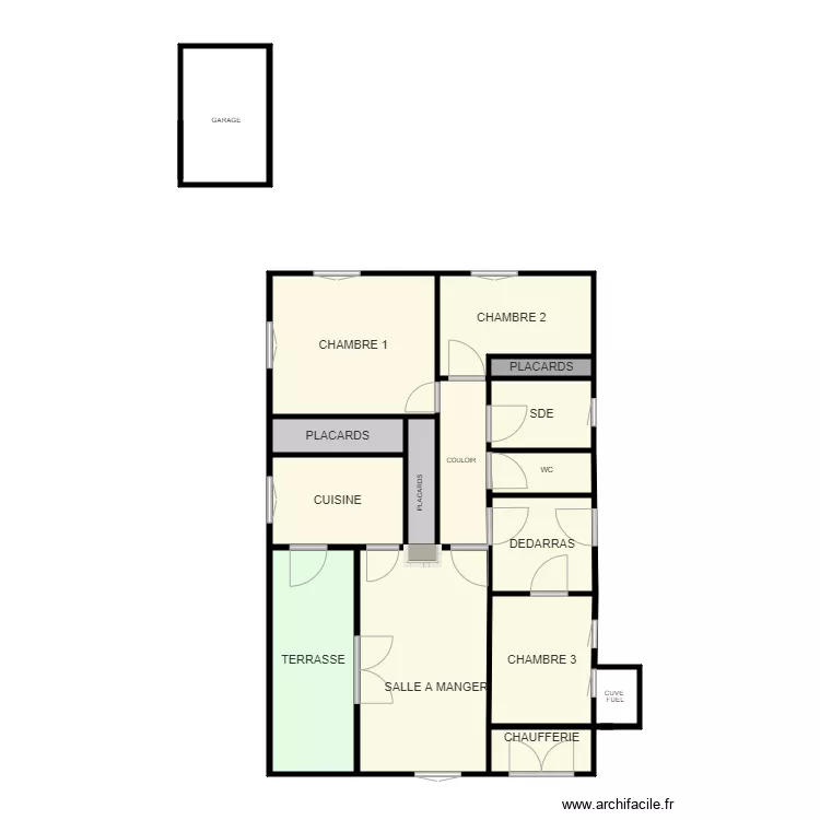 GROSJEAN PREFAILLE. Plan de 