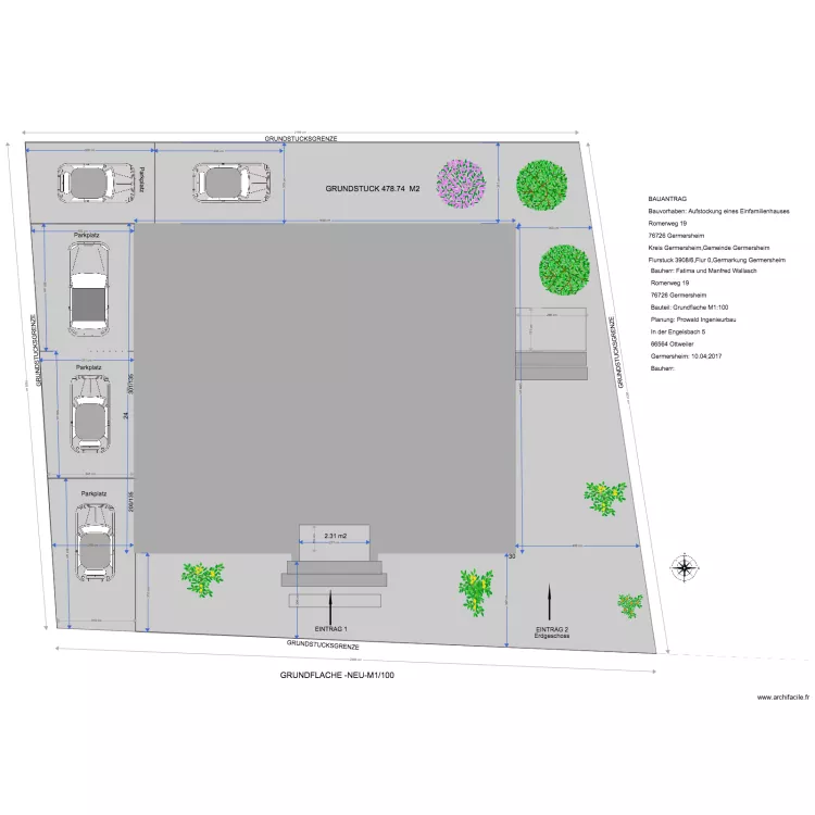 Wallasch GRUNDFLACHE. Plan de 