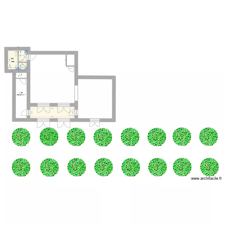 Ch&acirc;teau du Prieur&eacute; - le Grand Salon avec mobilier. Plan de 