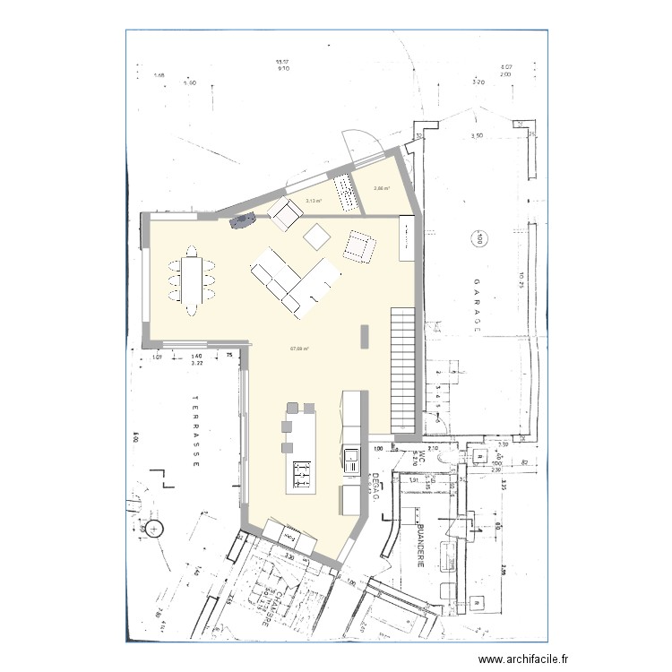 cuisine 1. Plan de 0 pièce et 0 m2