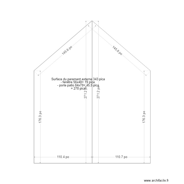 1501 parement extérieur. Plan de 0 pièce et 0 m2