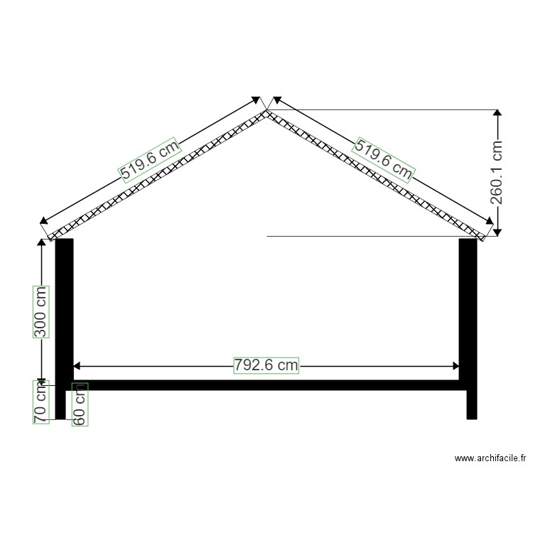 plan petit pignon. Plan de 0 pièce et 0 m2