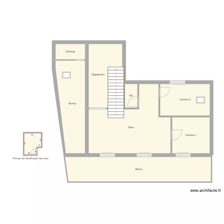 Croquis JACOB Etage. Plan de 