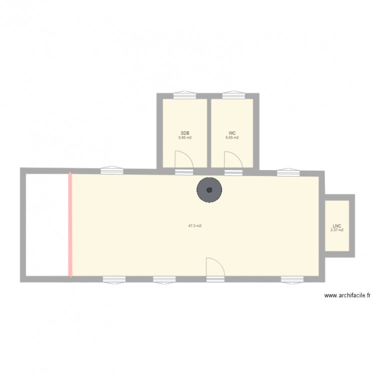 plan projet. Plan de 4 pièces et 61 m2