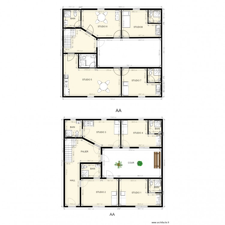 TITOU. Plan de 18 pièces et 206 m2