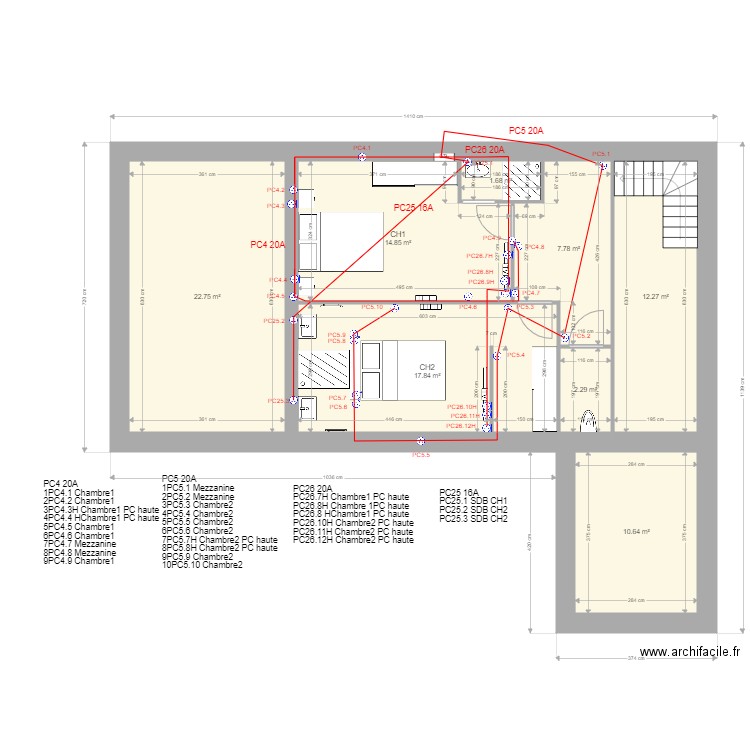 Etage pc. Plan de 0 pièce et 0 m2