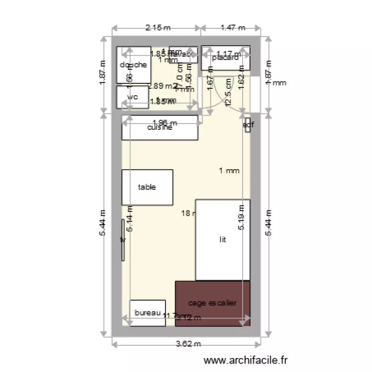 mamert  studiot2 26 rdc. Plan de 