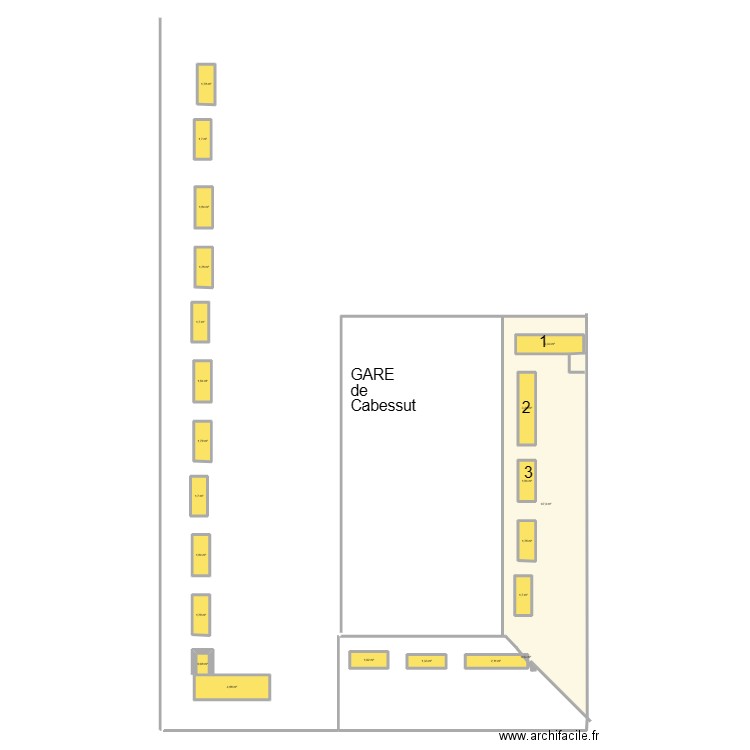 Gare Cbst 1. Plan de 22 pièces et 118 m2