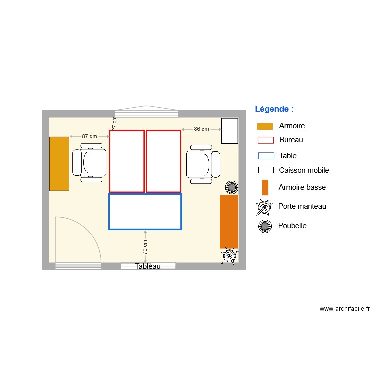 Bureau 3 SI AVANT. Plan de 0 pièce et 0 m2