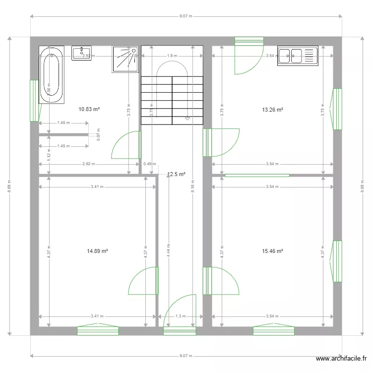 Sallenave rdc. Plan de 