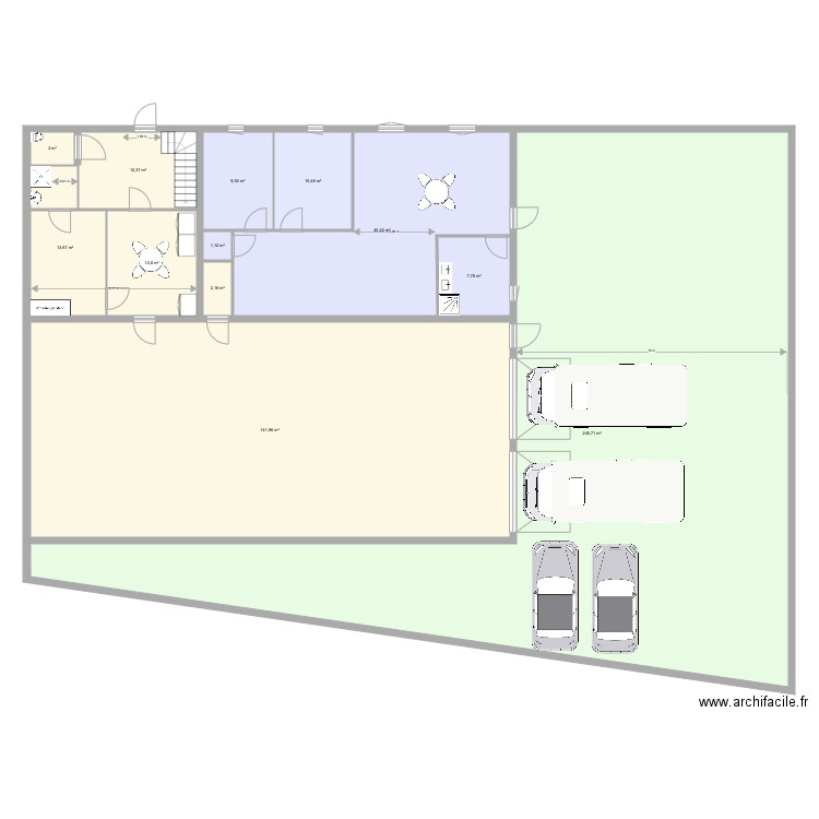 projet trangé. Plan de 12 pièces et 505 m2