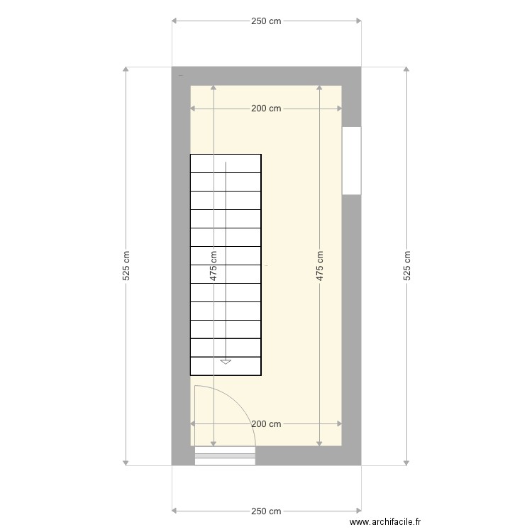 Cage escalier nu. Plan de 0 pièce et 0 m2