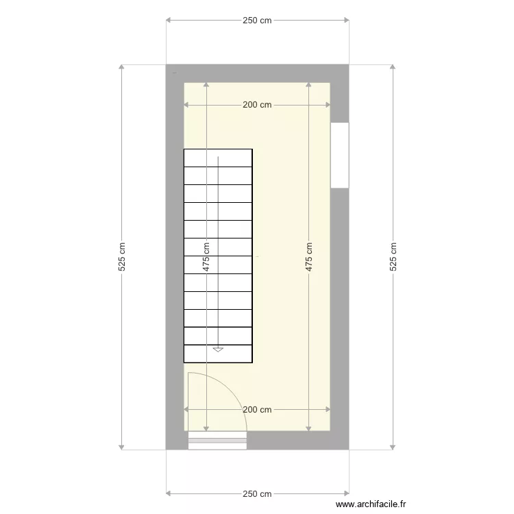 Cage escalier nu. Plan de Cage escalier nu. Plan de