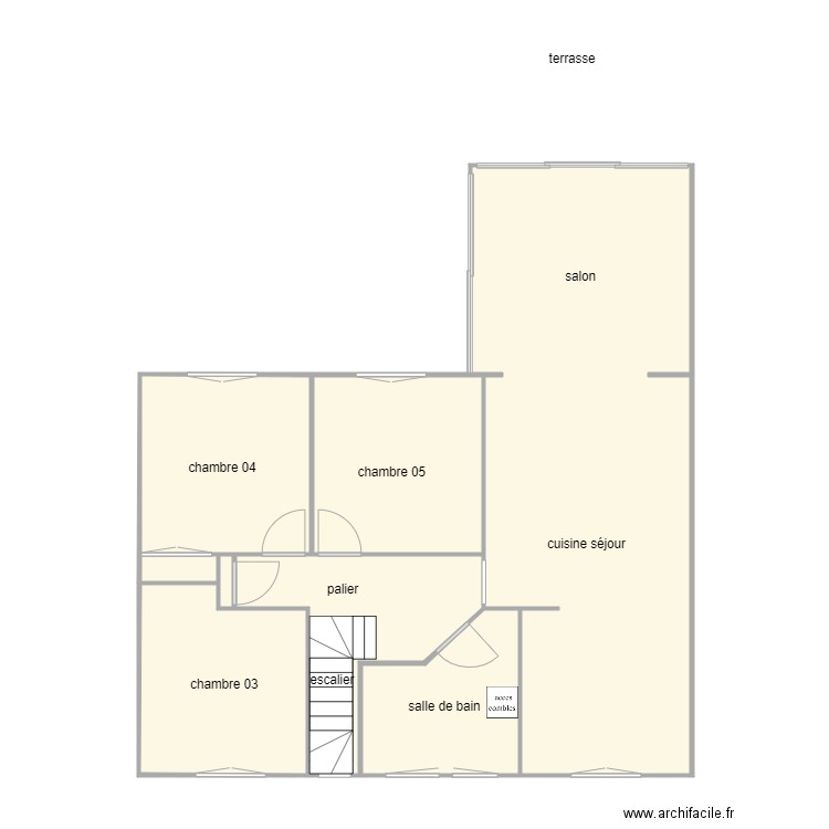 canet 1024 am étage. Plan de 6 pièces et 90 m2