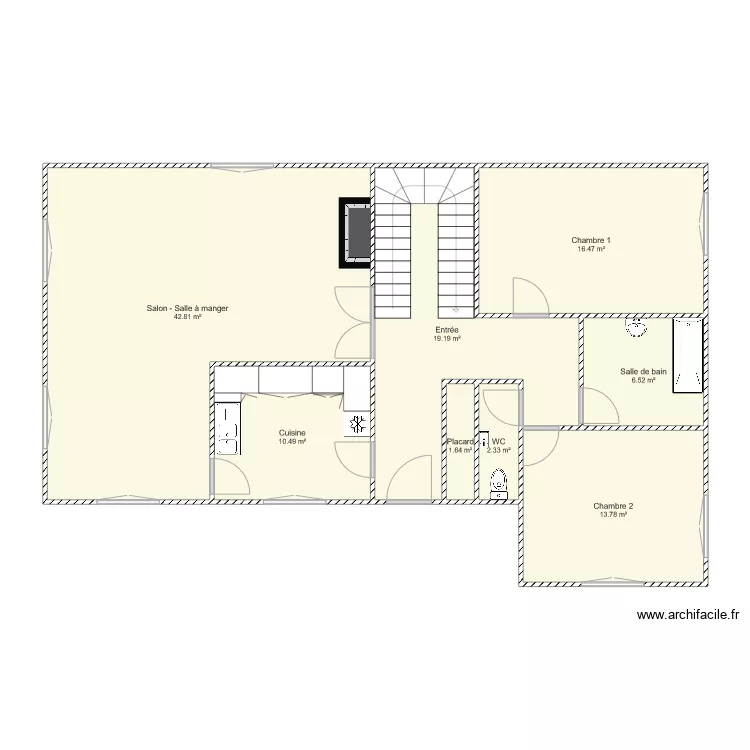 Maison 14 Bel Air RDC. Plan de 