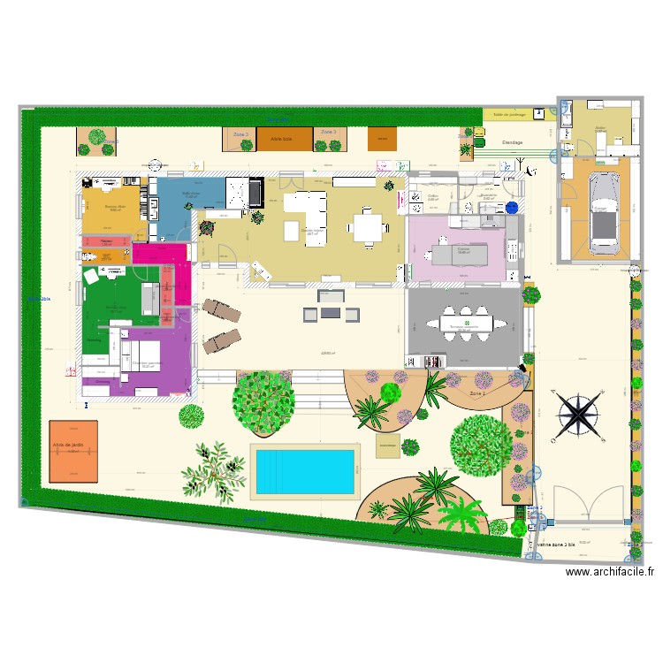 Maison Pignans avec aménagements V2022. Plan de 21 pièces et 655 m2