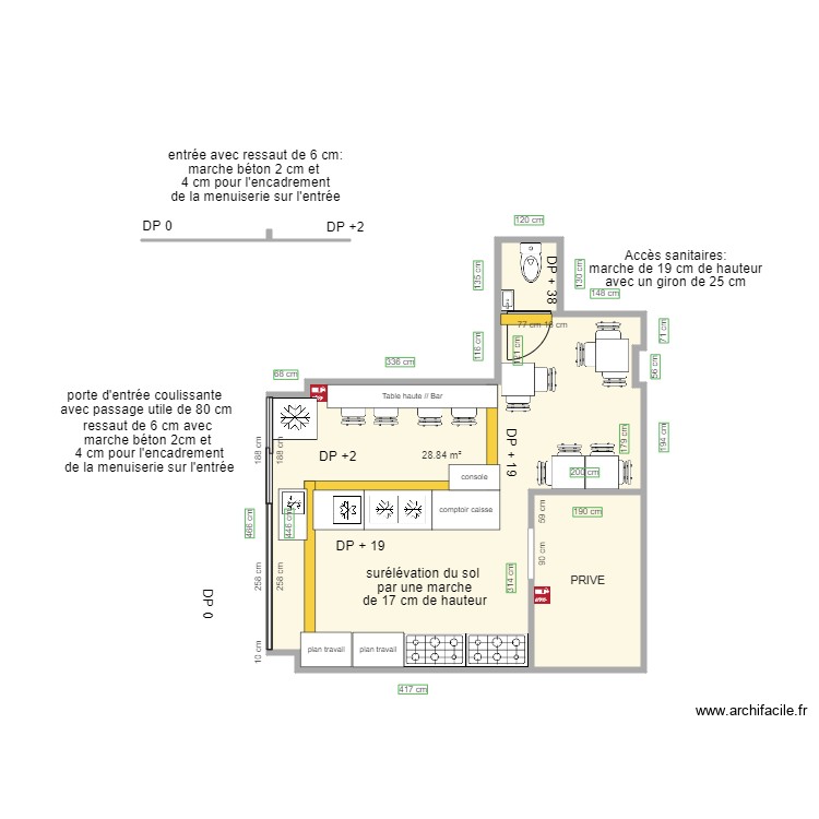 LE TAM AVANT TRAVAUX. Plan de 0 pièce et 0 m2
