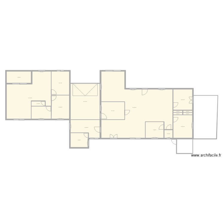 Plan agrandissement total maison. Plan de 0 pièce et 0 m2