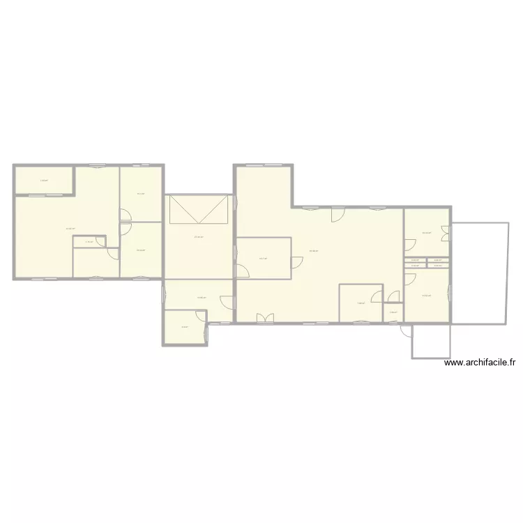 Plan agrandissement total maison. Plan de 
