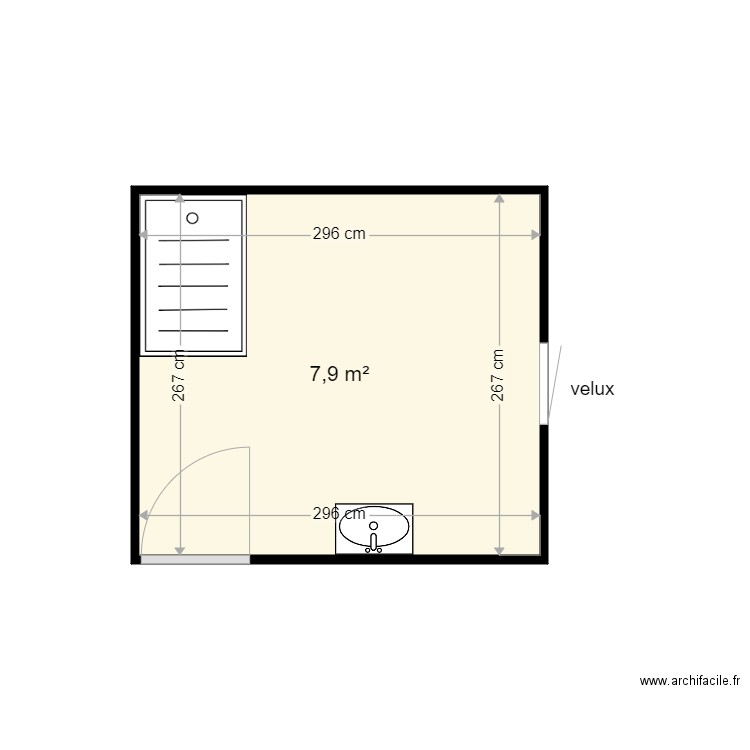 CAUDRELIER SYLVIE . Plan de 1 pièce et 8 m2