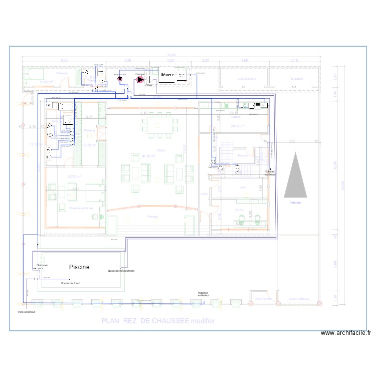 Plomberie RDC Maison DGA SCDP1. Plan de 0 pièce et 0 m2