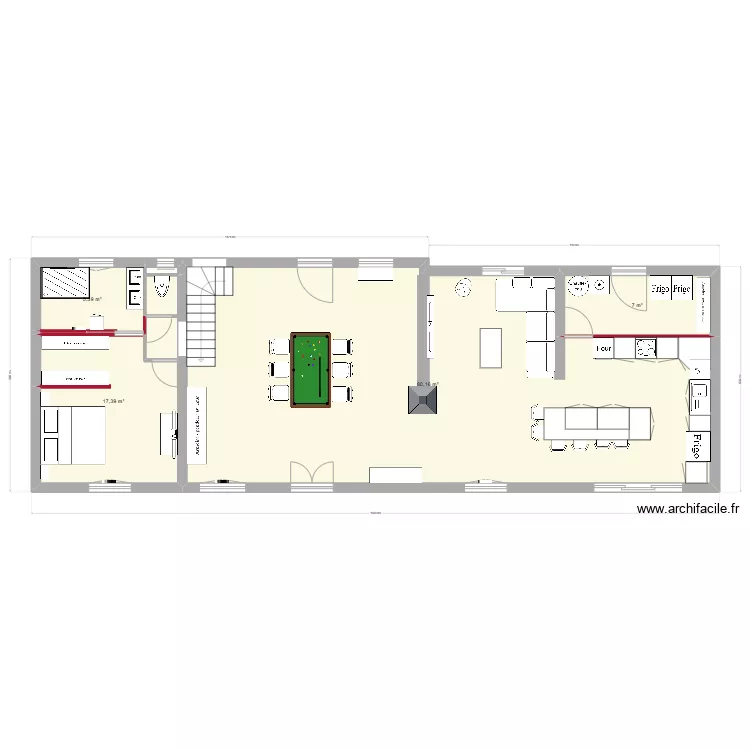 plan maison meubl&eacute; version 2. Plan de 