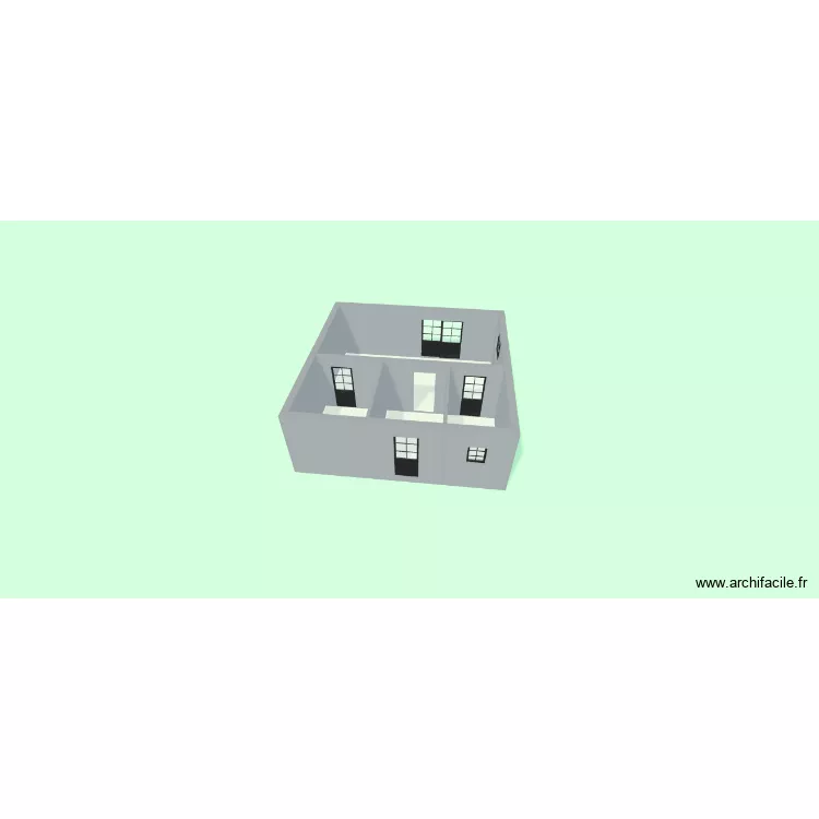 chalet 24x24 pieces arriere. Plan de 4 pièces et 45 m²