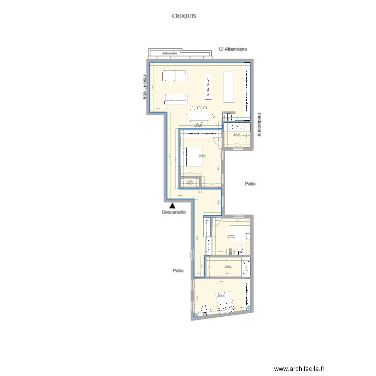 Altamirano 37 1. Plan de 7 pièces et 132 m2