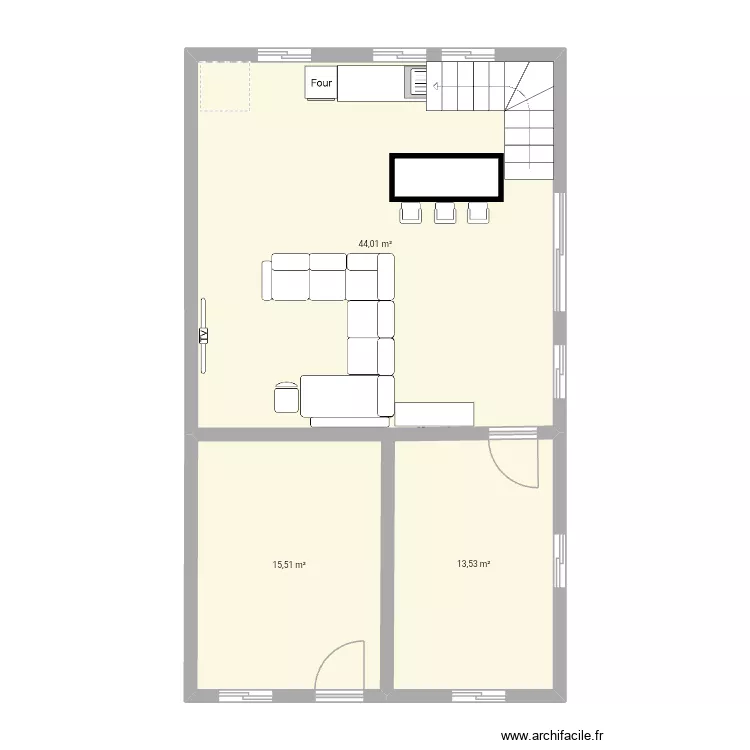 Maison katsaoka Rez de chauss&eacute;e. Plan de 3  et 73 m²