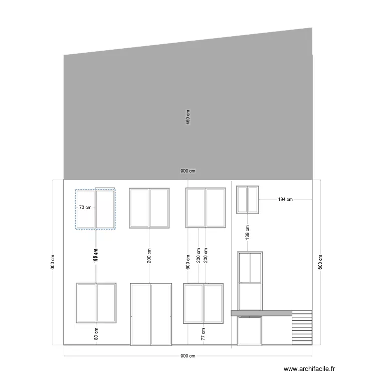 facade jardin ava t. Plan de 
