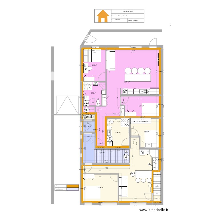 rdz. Plan de 38 pièces et 126 m2