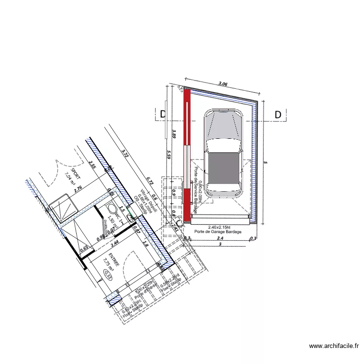 LEDUC - Carport. Plan de 