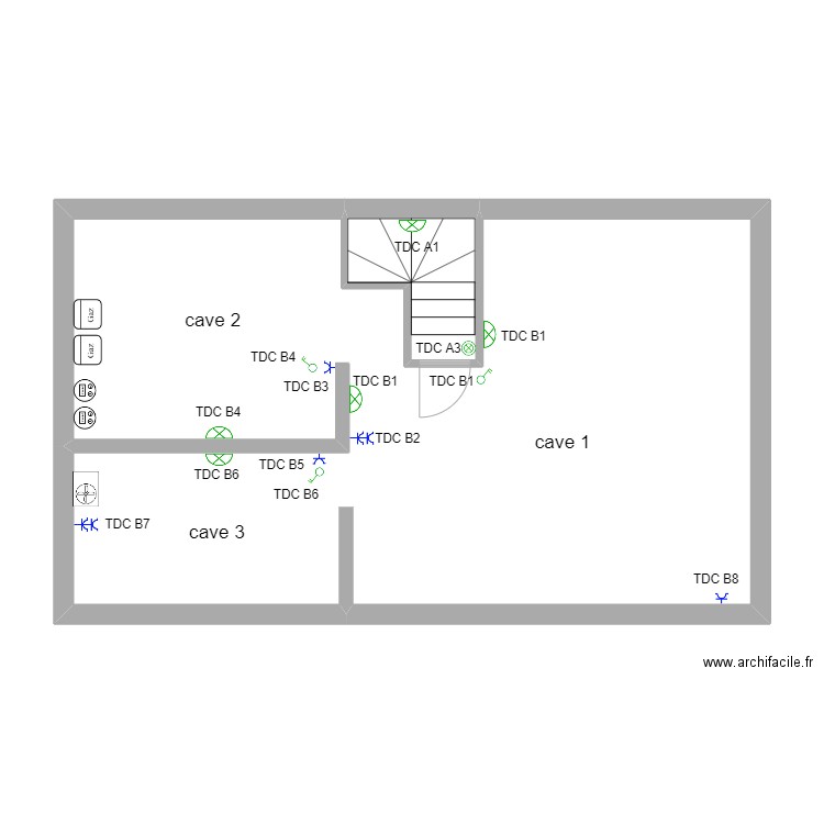 FUMAL cave . Plan de 2 pièces et 63 m2