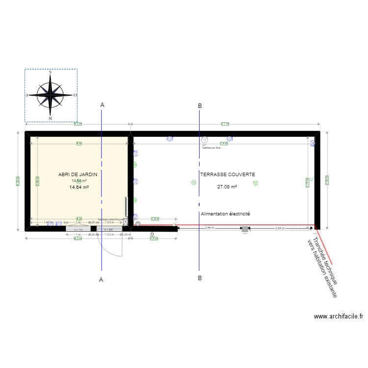 PCMI 0. VUE EN PLAN MODIFIEE permis 2. Plan de 1 pièce et 15 m2