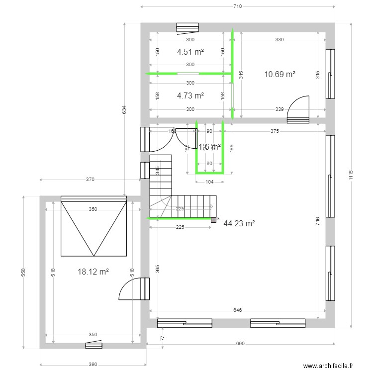 MANIEZ / HIELSCHER. Plan de 6 pièces et 84 m2