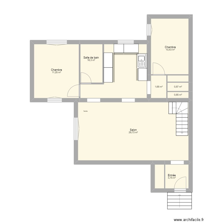 viroflay ETAGE 6. Plan de 8 pièces et 75 m2