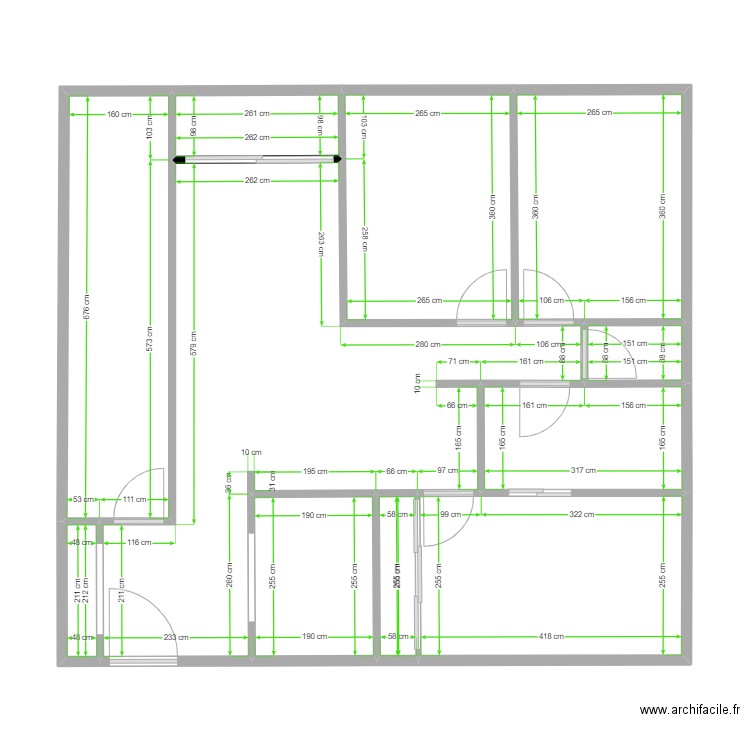 Appart Tonton BEN cotation. Plan de 11 pièces et 84 m2